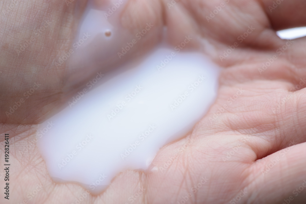 Man hand with liquid soap on hands Man hand with liquid soap on hands