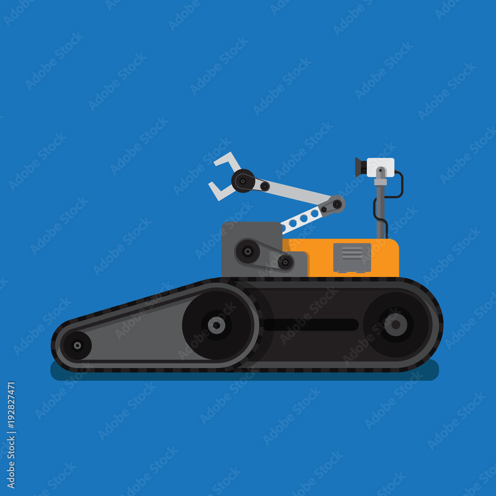 rescue robot vector flat design.