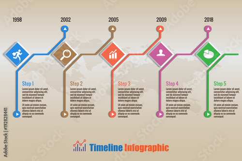 Design template, modern business timeline infographic process can be used for brochure diagram planning website technology data presentation workflow chart. Vector illustration