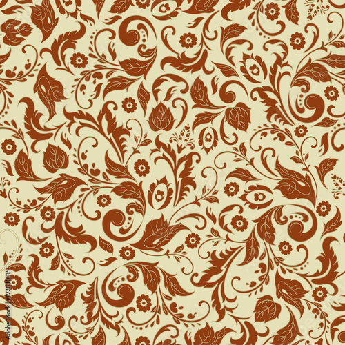 Vintage seamless wallpaper. Floral vector pattern