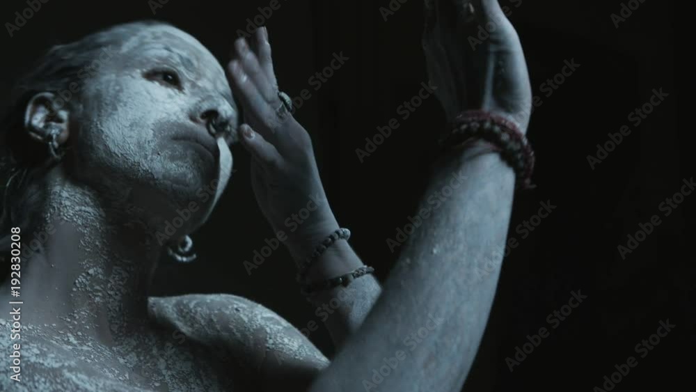 demonic witch with black eyes dancing demonic witch with black eyes dancing