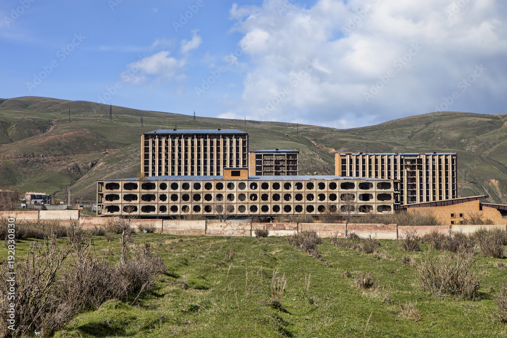 Fototapeta premium abandoned tourist resorts at Lake Sevan, Armenia