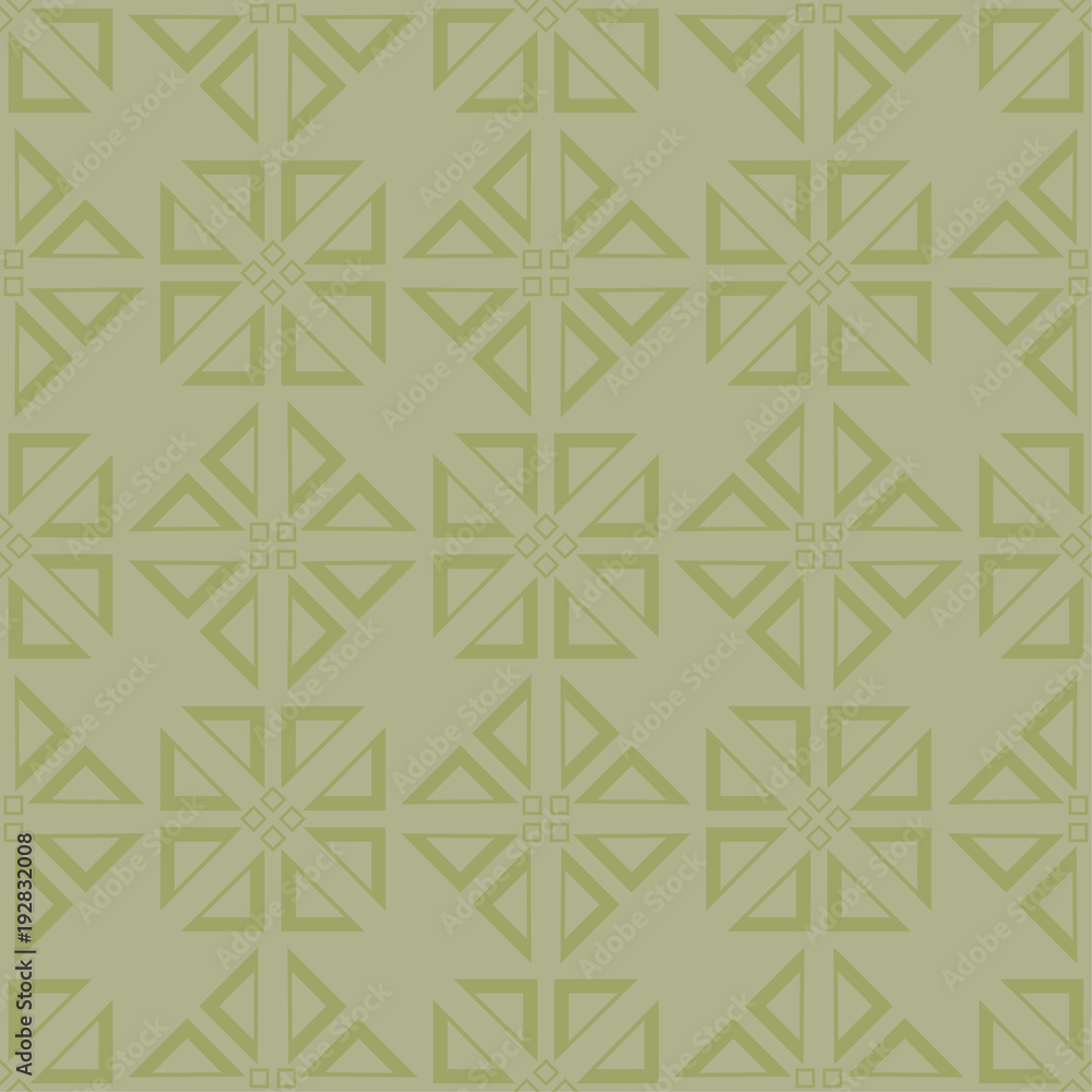 Olive green geometric ornament. Seamless pattern Olive green geometric ornament. Seamless pattern