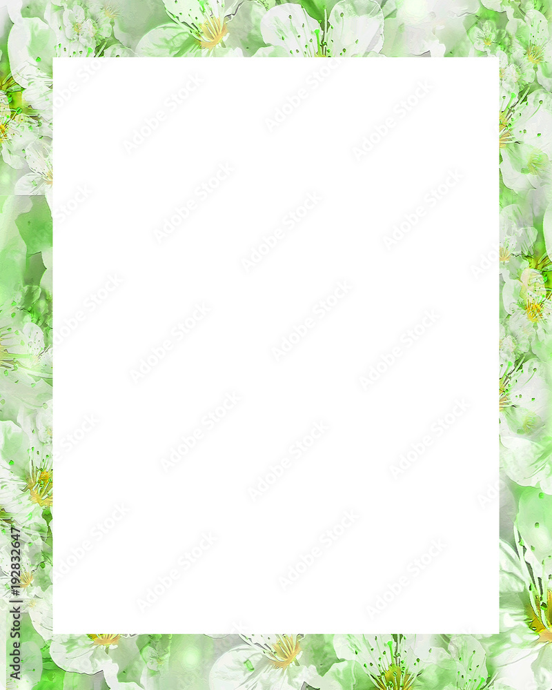 White Frame with Decorated Borders White Frame with Decorated Borders