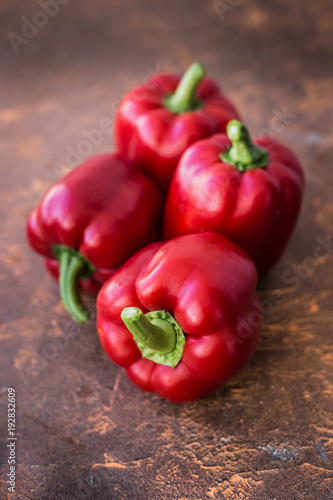 Fresh red bell peppers
