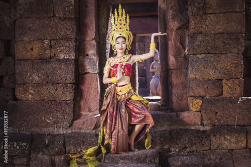 Absara, The angel is dancing in front of Castle Khmer photo