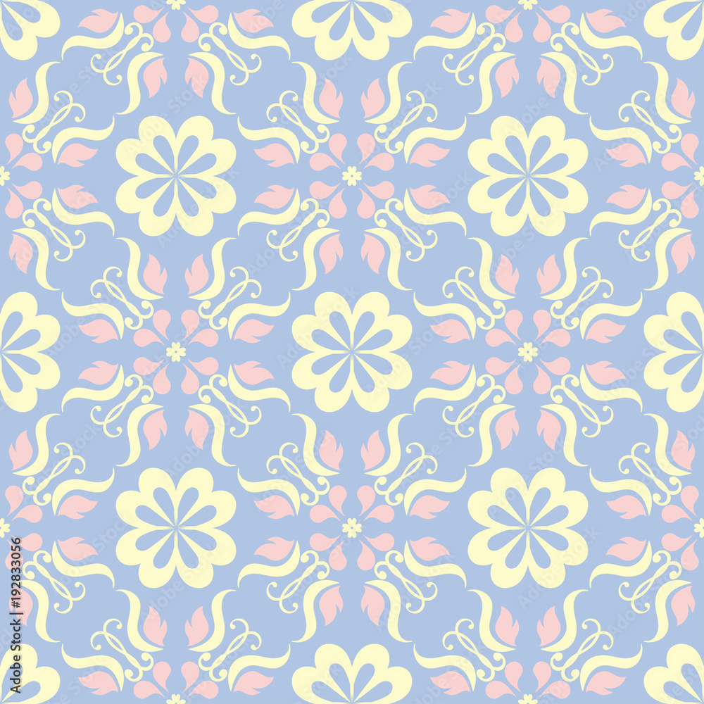 Pale blue seamless background. Floral pattern Pale blue seamless background. Floral pattern