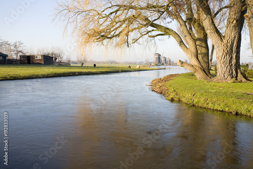 Countryside with windmills