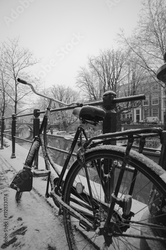Bike in winter city