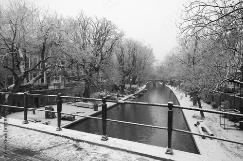 City canal in winter