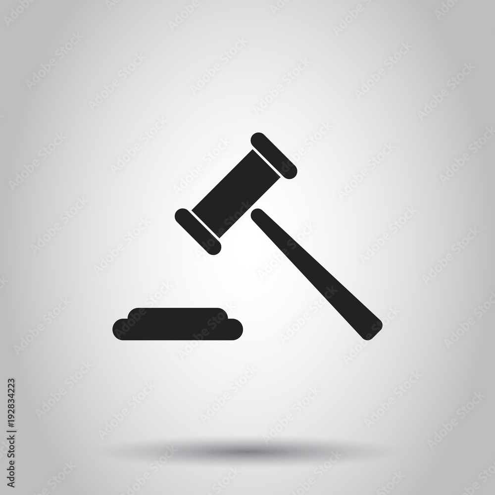 Auction hammer icon. Vector illustration on isolated background. Business concept court tribunal pictogram. Auction hammer icon. Vector illustration on isolated background. Business concept court tribunal pictogram.