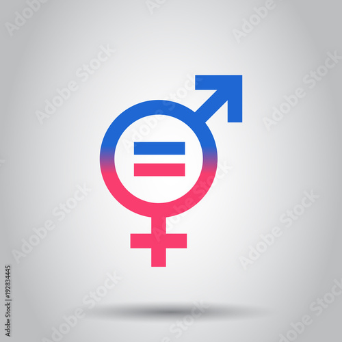 Gender equal icon. Vector illustration on isolated background. Business concept men and women pictogram.