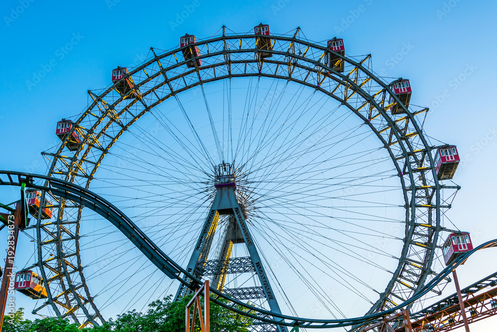 Wahrzeichen in Wien - Wiener Riesenrad im Wiener Prater.