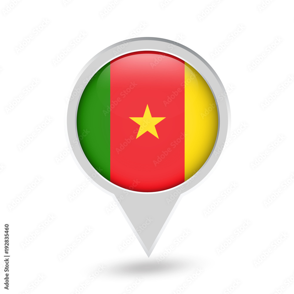 Cameroon Flag Round Pin Icon Cameroon Flag Round Pin Icon