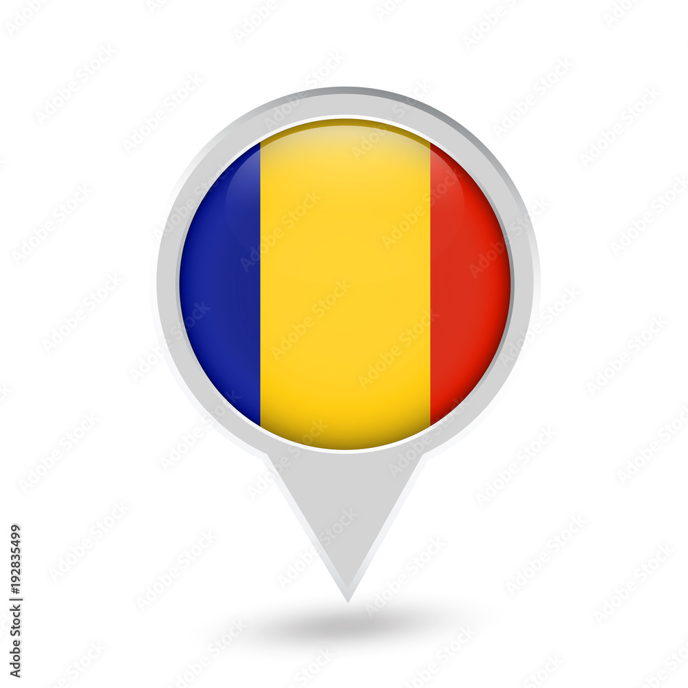 Fototapeta premium Chad Flag Round Pin Icon