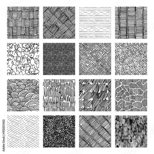 Seamless pattern of rough hatching grunge texture
