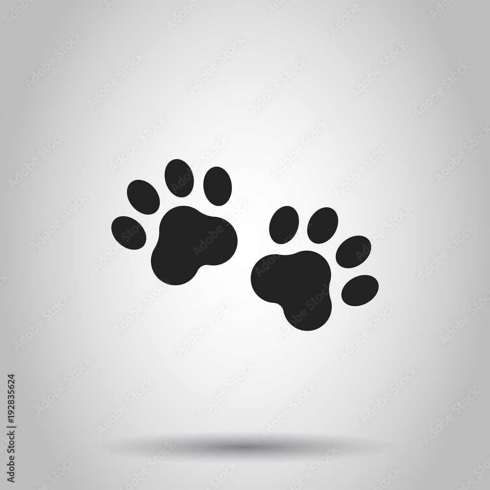 Paw print animal icon. Vector illustration on isolated background. Business concept dog or cat pawprint pictogram. Paw print animal icon. Vector illustration on isolated background. Business concept dog or cat pawprint pictogram.