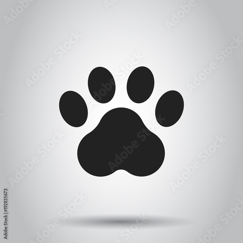 Paw print animal icon. Vector illustration on isolated background. Business concept dog or cat pawprint pictogram.