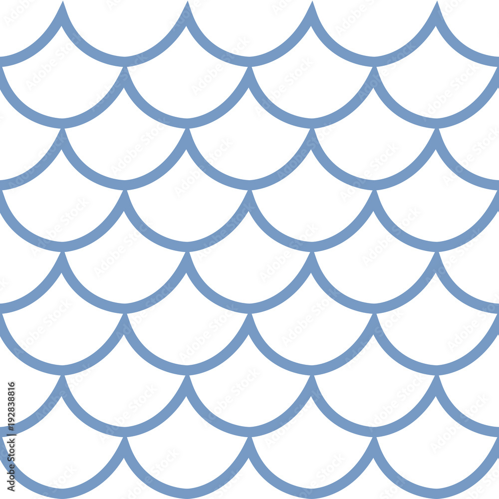 Seamless pattern fish scale texture cartoon style vector illustration Stock  Vector