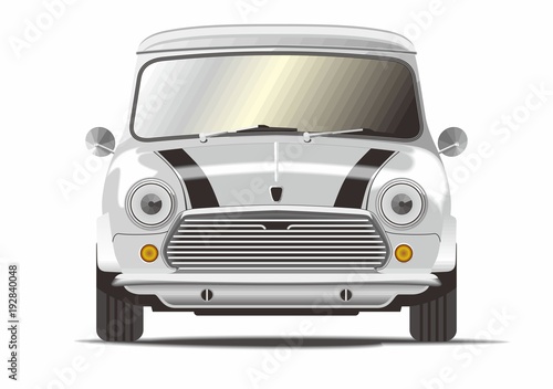 Classic mini car vector photo