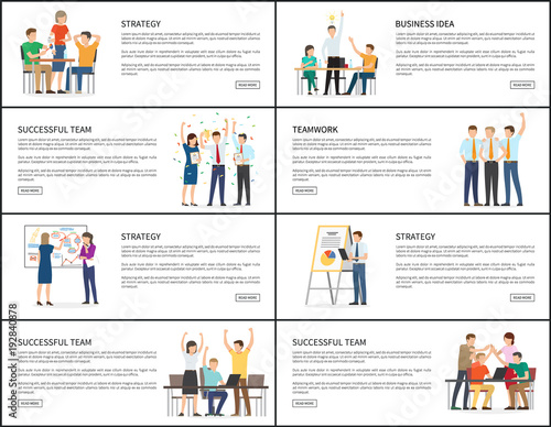 Business Idea Strategy Successful Teamwork Banners