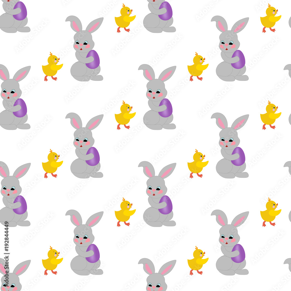 Easter rabbit seamless pattern