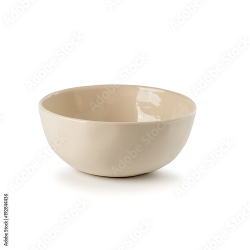Valokuva white bowl ceramic isolated on a white background