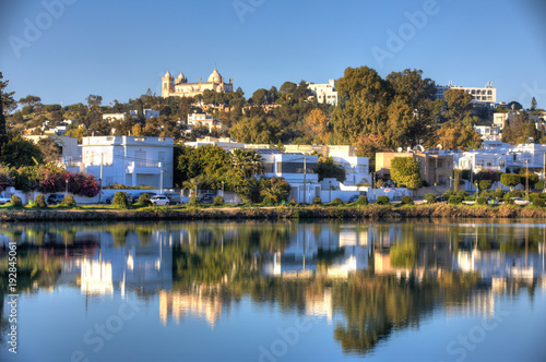 A View of from the Military Phoenician Port of Saint Louis Carthage Cathedral