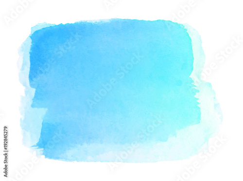 Artistic watercolor blue fill isolated on white background. Abstract watercolor background for design.