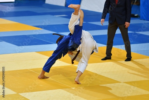 Girls compete in Judo