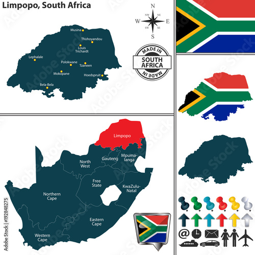 Map of Limpopo, South Africa photo
