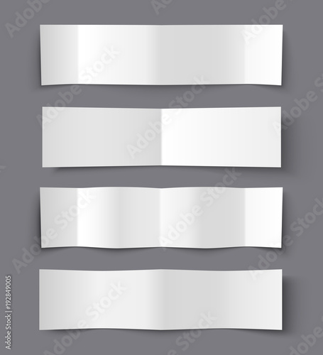 Canvas Print Set of Bended Paper Banners with shadows. Vector illustration.