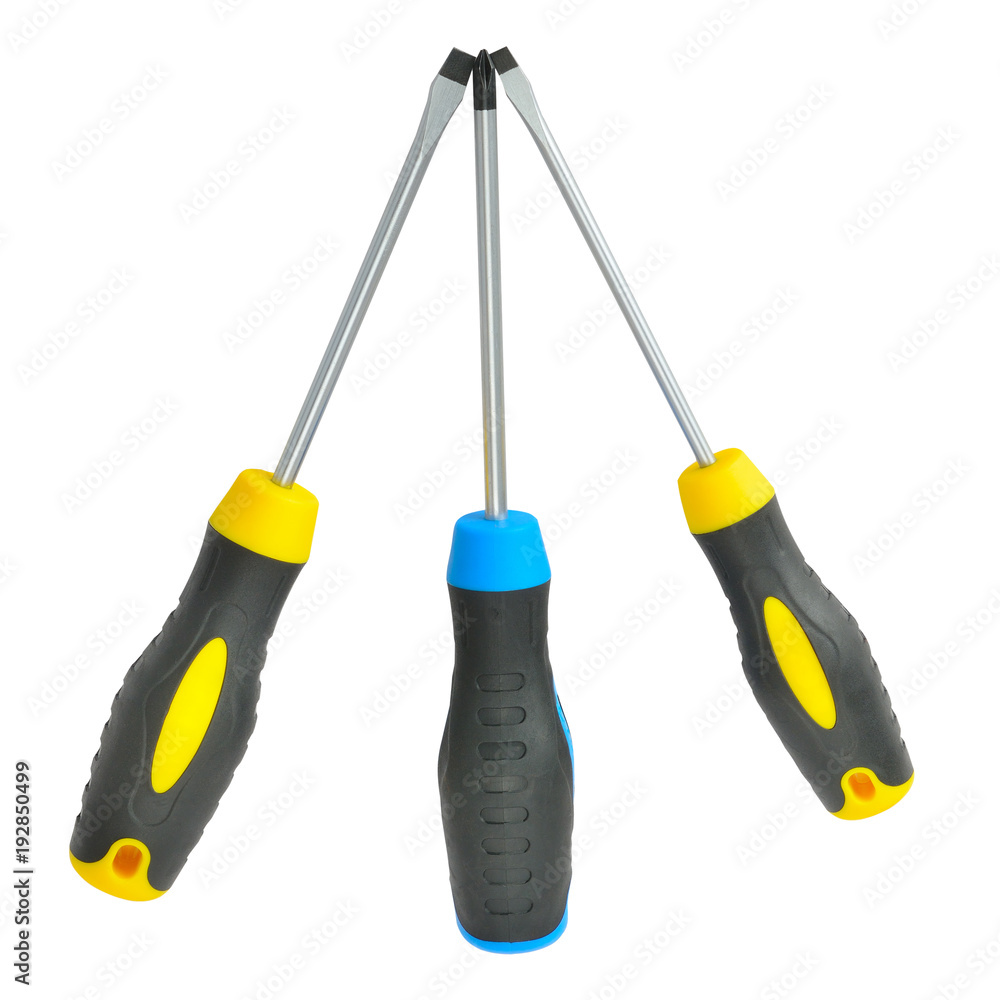 Set of screwdrivers isolated on a white background. Set of screwdrivers isolated on a white background.