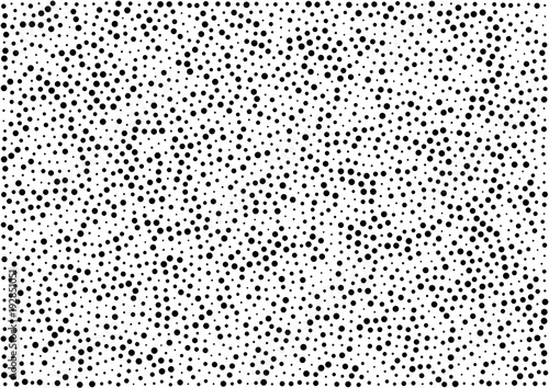 Abstract halftone random dots vector horizontal pattern texture background. A4 paper size. Vector illustration.