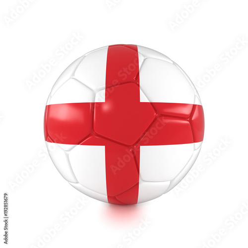 Fu  ball mit England Flagge auf wei  em Hintergrund