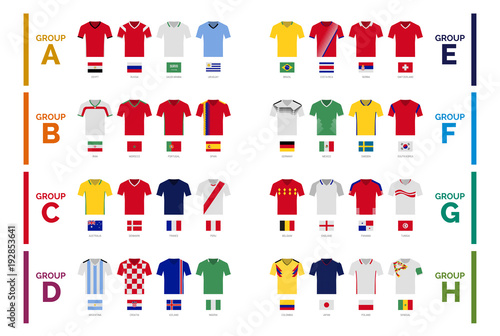 Football teams uniforms