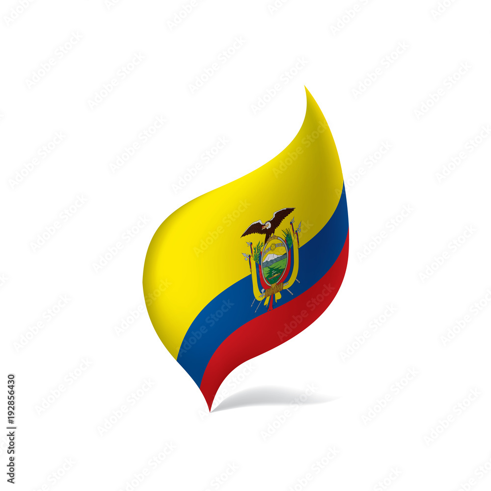 Obraz premium Ecuador flag, vector illustration