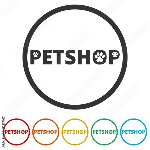 Pet shop icon, 6 Colors Included