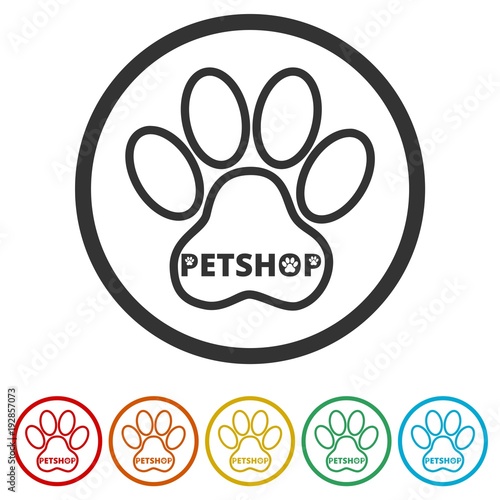 Pet shop icon, 6 Colors Included