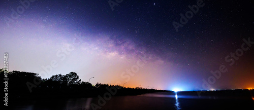 Panorama view of milky way on the sky