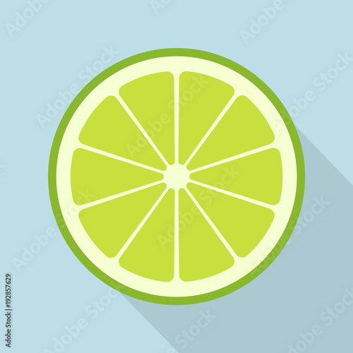 Lime icon flat cut