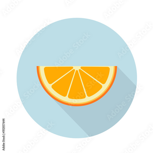 Orange citrus icon fruit flat cut half