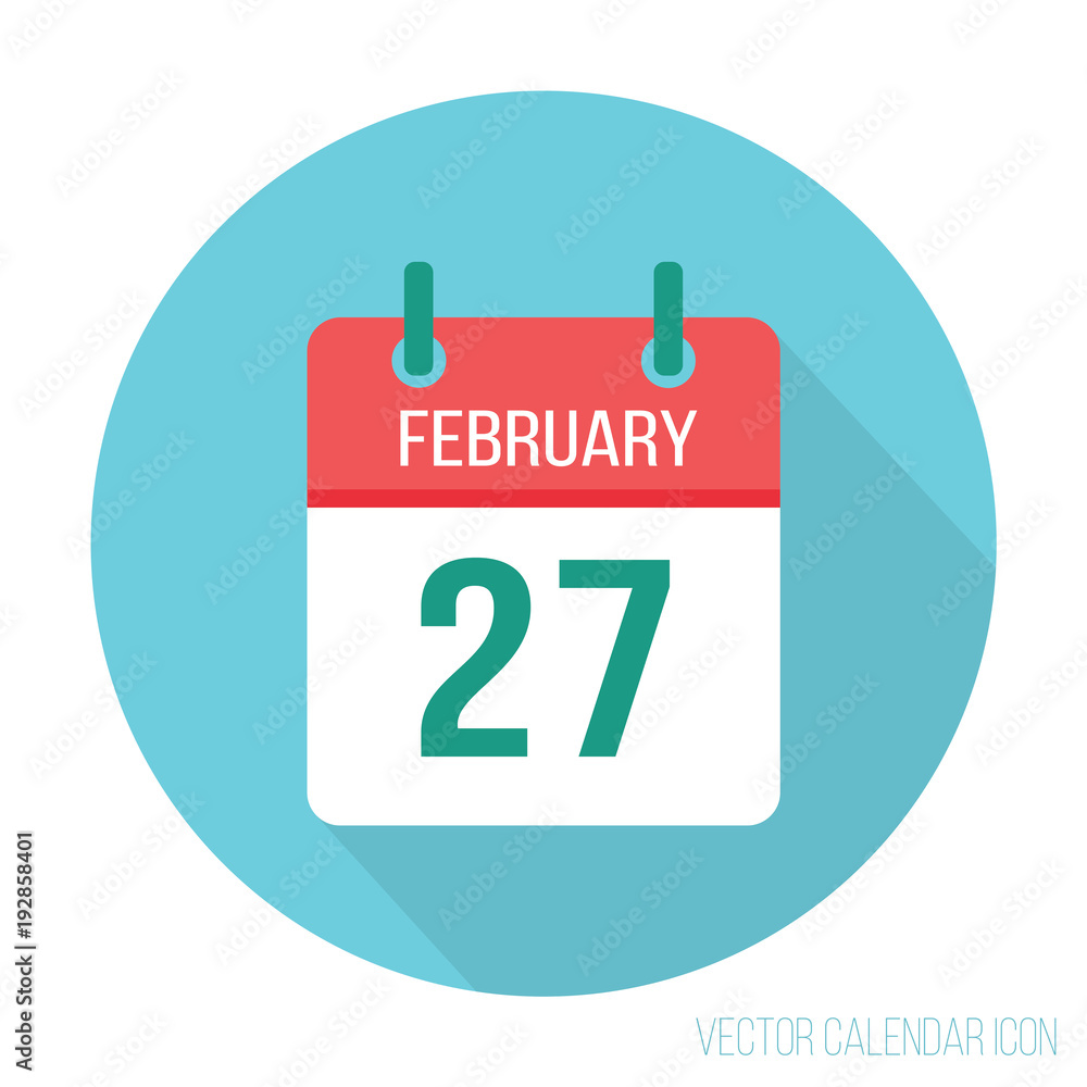 27 February icon calendar. International Polar Bear Day 27 February icon calendar. International Polar Bear Day