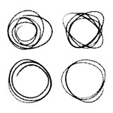 Set of Hand Drawn Scribble Circles. Vector illustration.