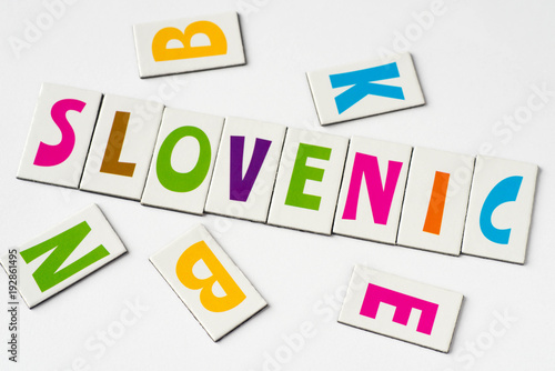 word Slovenic  made of colorful letters photo