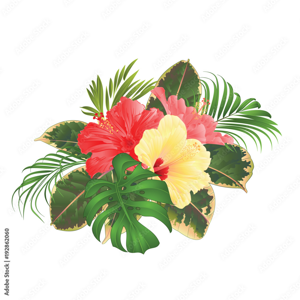 Bouquet with tropical flowers Hawaiian style floral arrangement, with ...