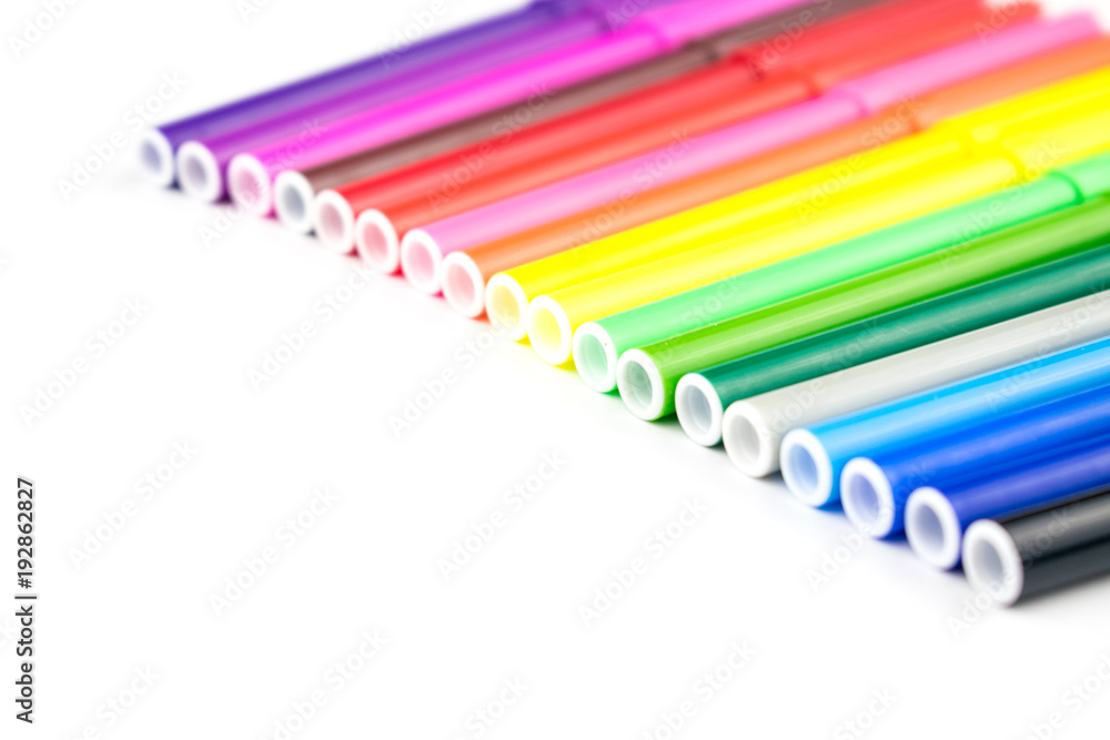 Set of different flower markers on a white background. Isolated. Set of different flower markers on a white background. Isolated.