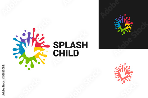 Splash Child Logo Template Design Vector, Emblem, Design Concept, Creative Symbol, Icon