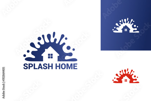 Splash Home Logo Template Design Vector, Emblem, Design Concept, Creative Symbol, Icon