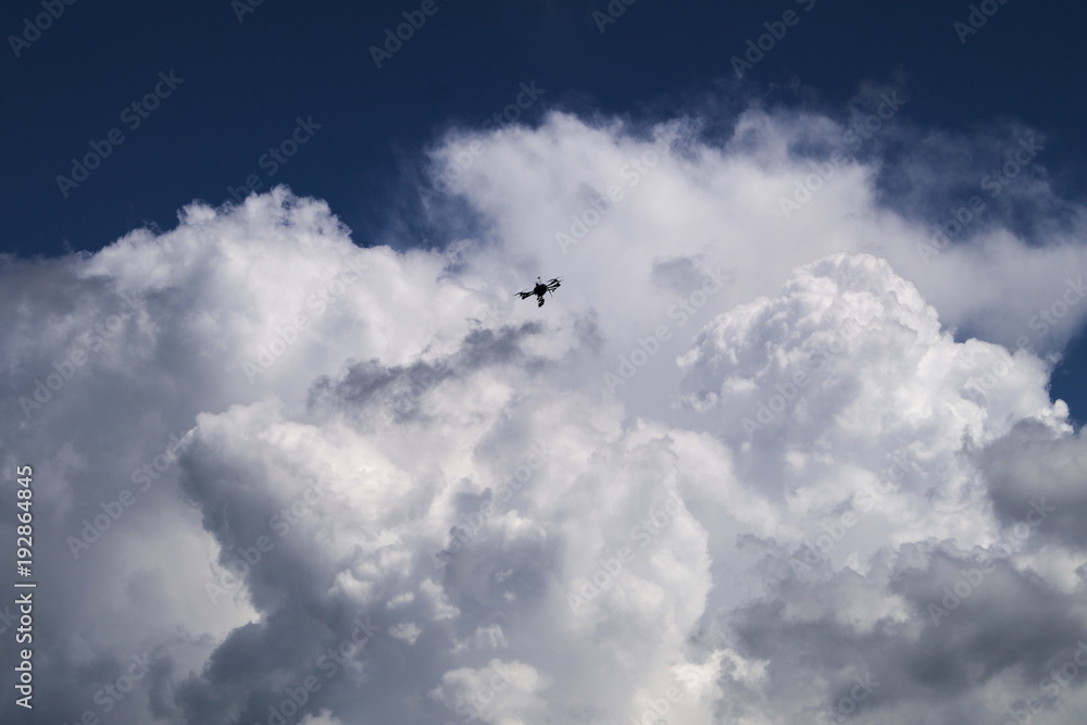 Drone in heavy clouds Drone in heavy clouds